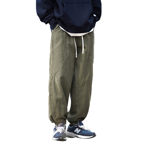 Pantaloni de barbati model nou cu sireturi si buzunar