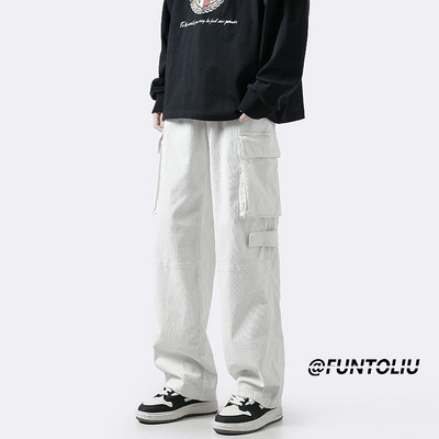 Pantaloni barbati moderni model drept cu buzunare laterale