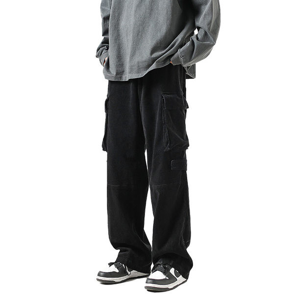 Pantaloni barbati moderni model drept cu buzunare laterale