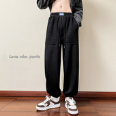 Pantaloni barbatesti de primavara-toamna cu logo si sireturi