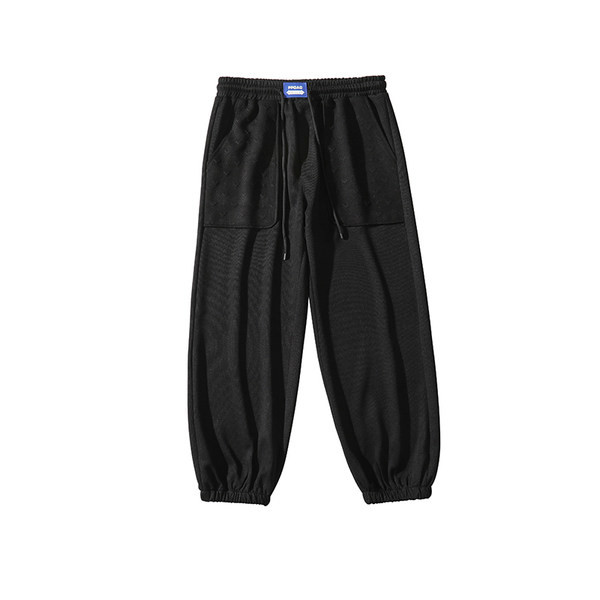 Pantaloni barbatesti de primavara-toamna cu logo si sireturi