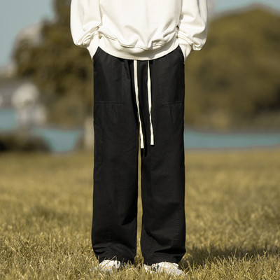 Pantaloni casual barbatesti cu buzunar si cravate