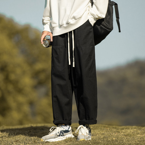 Pantaloni casual barbatesti cu buzunar si cravate