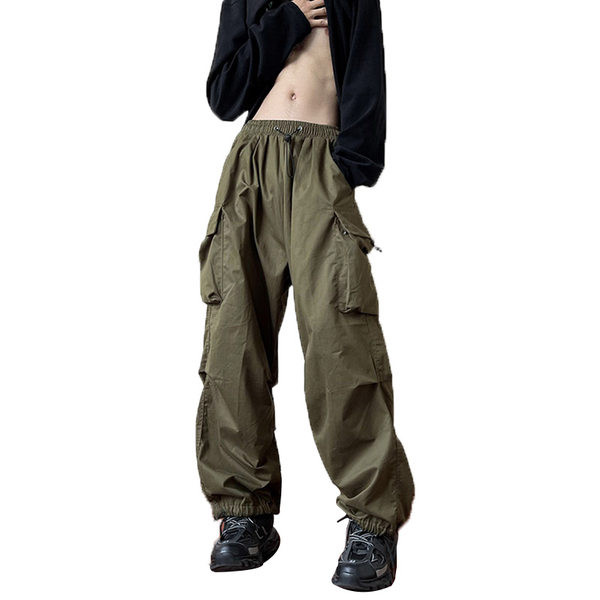 Pantaloni sport barbati cu buzunare - culoare negru si verde