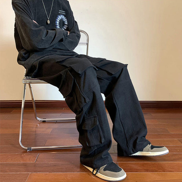 Pantaloni casual barbatesti cu buzunare frontale