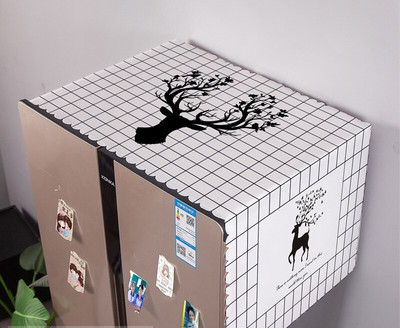 Kryty na práčku s geometrickým obdĺžnikovým vzorom, látkové, na chladničku, bavlnené, ľanové, ZH389