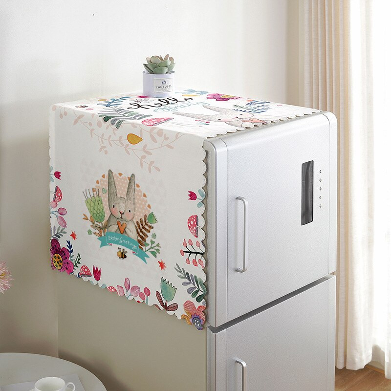 Kryty na práčku s geometrickým obdĺžnikovým vzorom, látkové, na chladničku, bavlnené, ľanové, ZH389