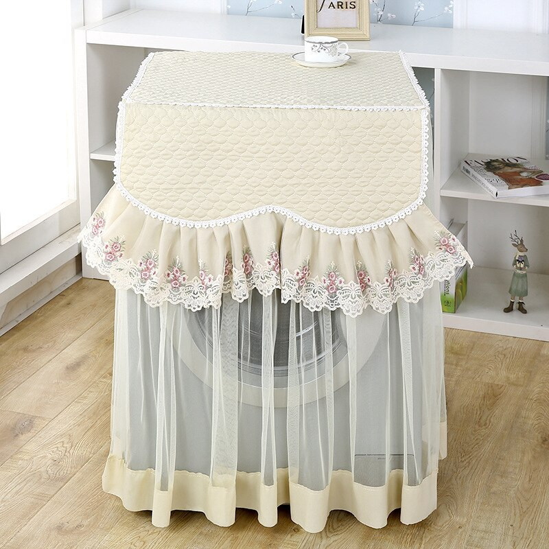 Čipkovaná výšivka s kvetinovým vzorom, prachotesný kryt na práčku, bytové dekorácie, chránič mien, ochranný kryt na spotrebiče ZH385