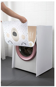 Kryt bubna práčky s kresleným dizajnom, umývateľný, zipsový štýl, vodotesný ochranný plášť, predný horný otvorený kryt ZH383