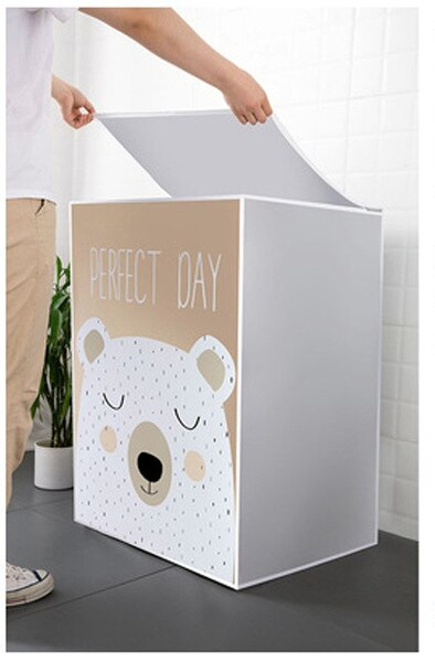 Kryt bubna práčky s kresleným dizajnom, umývateľný, zipsový štýl, vodotesný ochranný plášť, predný horný otvorený kryt ZH383