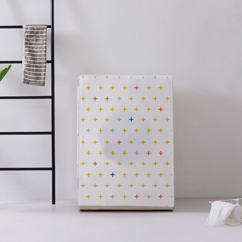 Vodotesný kryt na práčku, kryt na práčku s valčekovým výklopným krytom z PEVA materiálu, kvetinový geometrický kryt na práčku ZH382