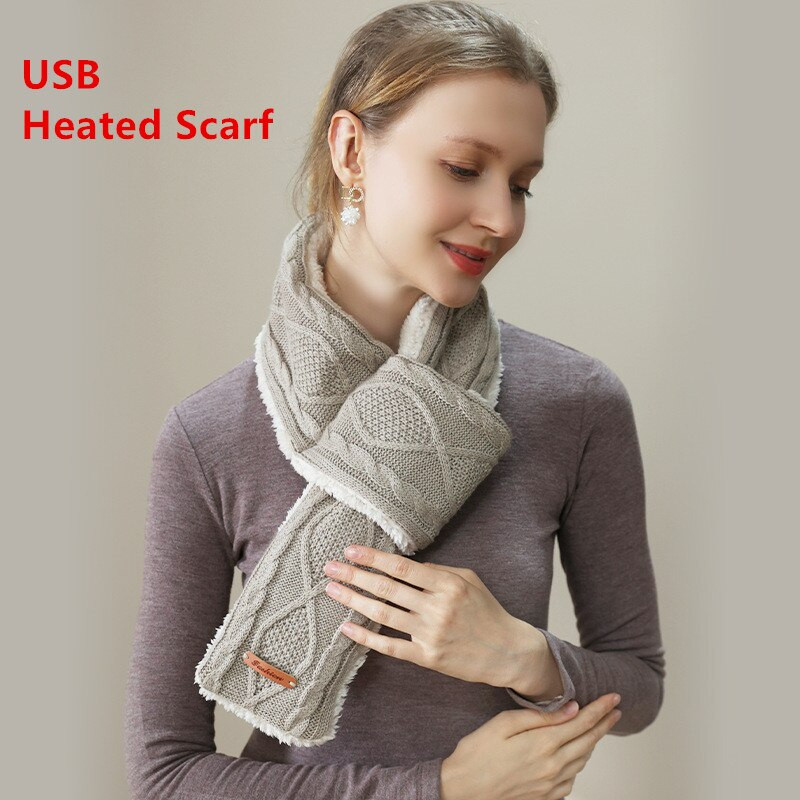 Nouă sosire pernă de încălzire a gâtului eșarfă cu trei setări de temperatură cu putere USB folosind eșarfă încălzită pentru femei femei eșarfă de încălzire de iarnă