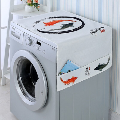 Kryt na práčku s kresleným dúhovým koňom, kryt na chladničku, mikrovlnnú rúru, bavlnený ľanový, vodotesný kryt