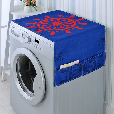 Kryt na práčku s kresleným dúhovým koňom, kryt na chladničku, mikrovlnnú rúru, bavlnený ľanový, vodotesný kryt