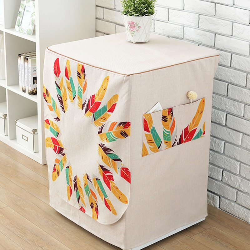 Zahusťovací látkový opaľovací krém, kryt na práčku z bavlny a ľanu, prachotesný kryt na automatickú práčku, all inclusive