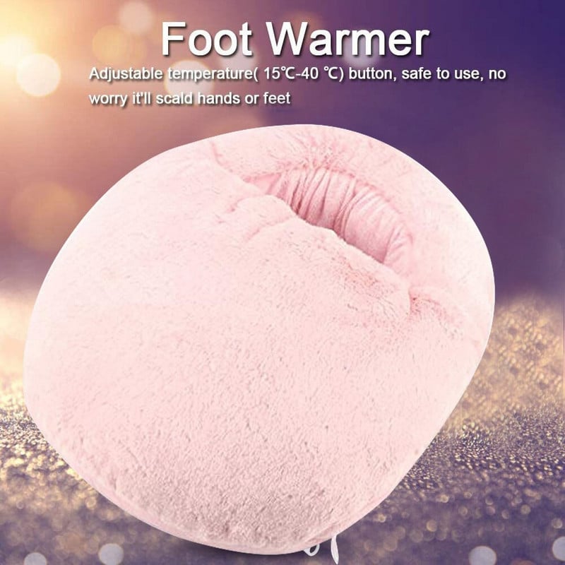 Plüss elektromos fűtőcipőhuzat Légáteresztő kerek, elektromos, fűtött lábmelegítő Tartós USB töltés Levehető otthoni hálószobához