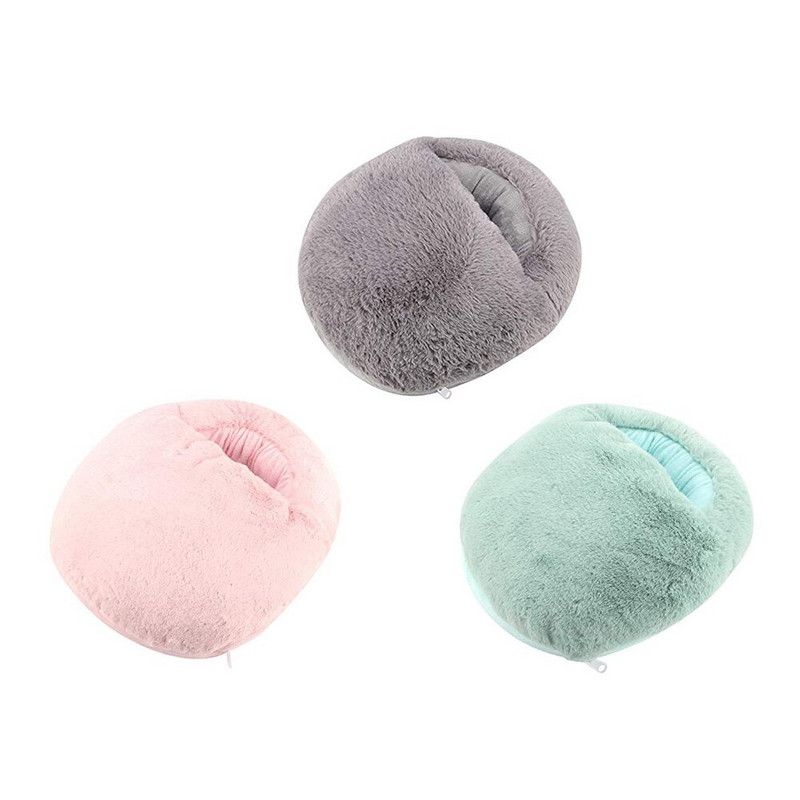 Plüss elektromos fűtőcipőhuzat Légáteresztő kerek, elektromos, fűtött lábmelegítő Tartós USB töltés Levehető otthoni hálószobához