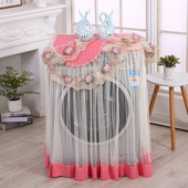 Čipkovaný kvetinový prachotesný kryt, skladaný vodotesný kryt na práčku, volániky na práčku, ochranný kryt na prednú stranu