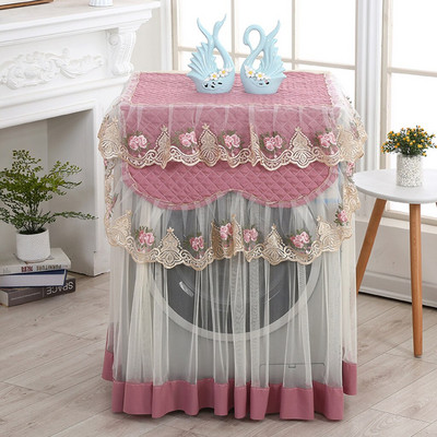 Čipkovaný kvetinový prachotesný kryt, skladaný vodotesný kryt na práčku, volániky na práčku, ochranný kryt na prednú stranu