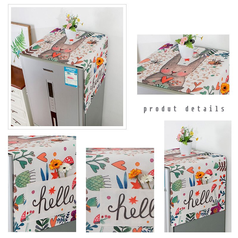 1 ks kryt na práčku, prachotesný kryt, kryt na mikrovlnnú rúru, chladničku s králikom a protiprachový kryt so 4 vreckami