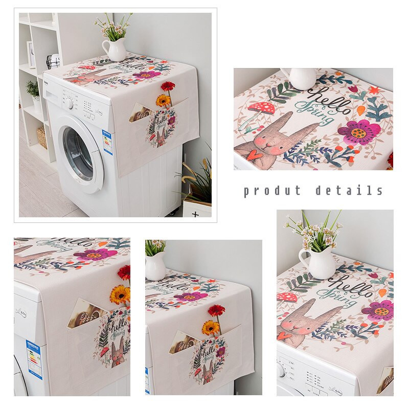 1 ks kryt na práčku, prachotesný kryt, kryt na mikrovlnnú rúru, chladničku s králikom a protiprachový kryt so 4 vreckami