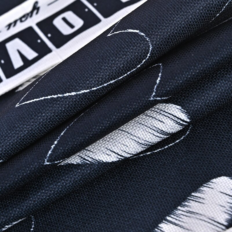 Geometrinės juodos širdies skalbimo mašinos dulkėms atsparūs dangteliai šaldytuvas meilės laiško apsauga nuo dulkių Lininis dangtelis nuo dulkių Mikrobangų krosnelės