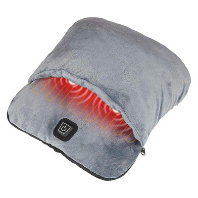 Šiltos šlepetės pėdoms Minkštas flanelinis nešiojamas pėdų šildytuvas USB elektrinis šildymo padas su automatiškai išsijungiančiu plaunamu žieminiu pėdų šildytuvo įrankiu