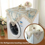 Európsky štýl Modrá/Šampaňská čipka Vyšívaný žakárový obrus na chladničku/práčku Prachotesný kryt Dekoratívny obrus na domácnosť