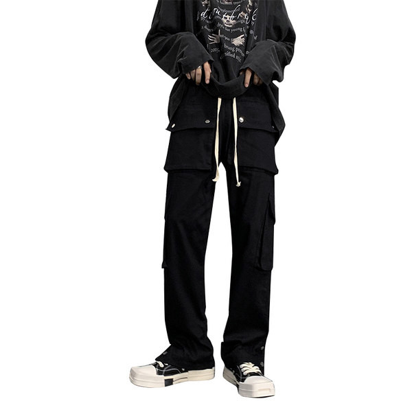 Model nou de pantaloni barbatesti cu buzunare de culoare neagra