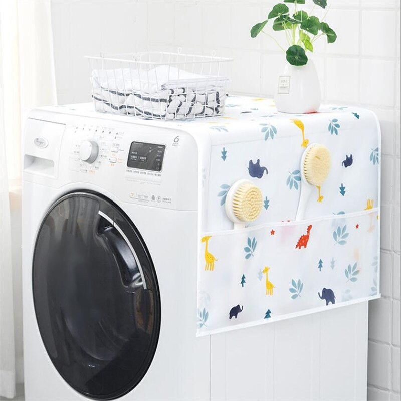 Kryt na chladničku a práčku s úložnými vreckami, tašky, univerzálne opaľovacie krémy, vianočná dekorácia v kuchyni