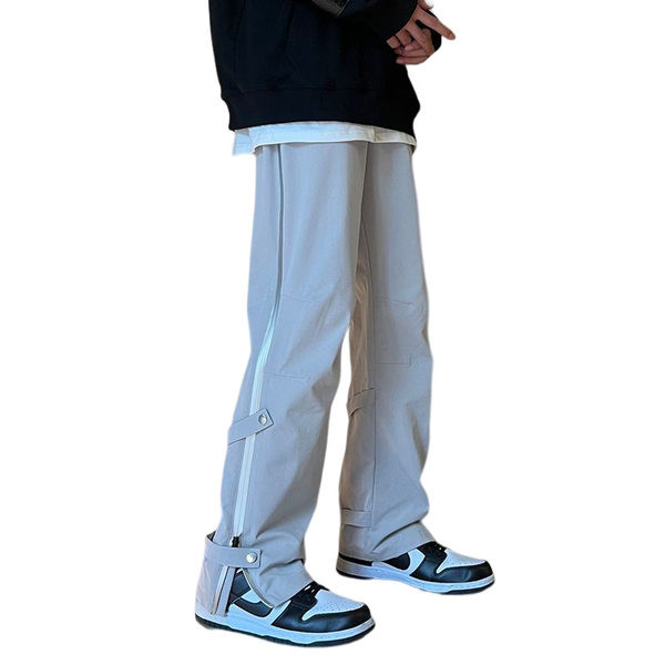 Pánske ležérne nohavice so zipsom a gombíkmi