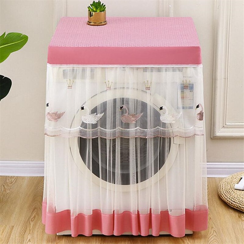 Tambur automat Capac de protecție pentru mașină de spălat dantelă Deschidere frontală Huse de praf Baie Decorare interioară Huse pentru mașină de spălat