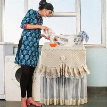 Lace Ruffle Floral Πλυντήριο ρούχων Προστασία με κάλυμμα σκόνης Μπροστινό Ανθεκτικό Μαλακό Σπίτι θήκη για πλυντήριο ρούχων Προστατευτική σκόνη