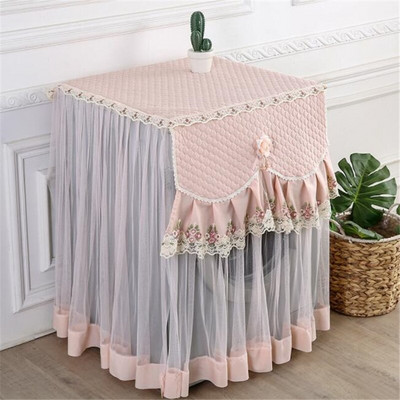 Дантела с волани, цветя, перална машина, защита срещу прах, предна издръжлива мека, устойчива на дантела калъф, перална машина, защита срещу прах