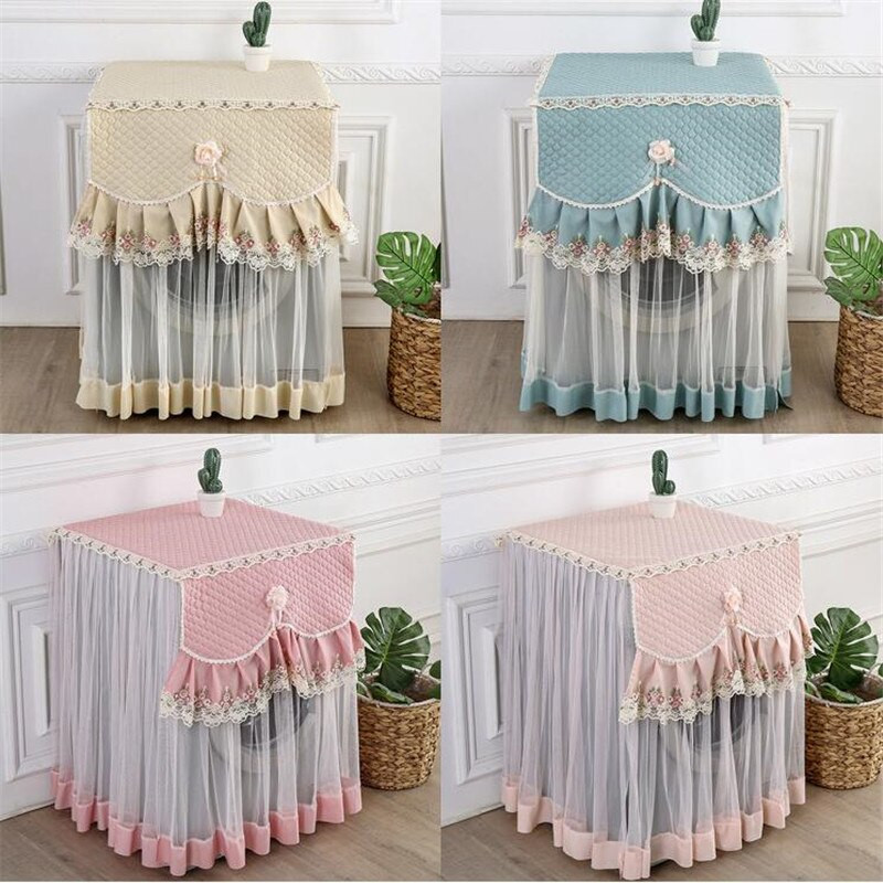 Дантела с волани, цветя, перална машина, защита срещу прах, предна издръжлива мека, устойчива на дантела калъф, перална машина, защита срещу прах