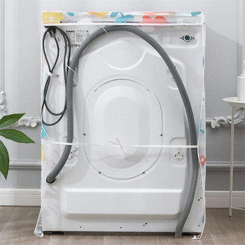 Капак за барабан на перална машина Прозрачен печат Водоустойчив миещ се капак за прах Разсейване на топлината зад капак за домакински стоки