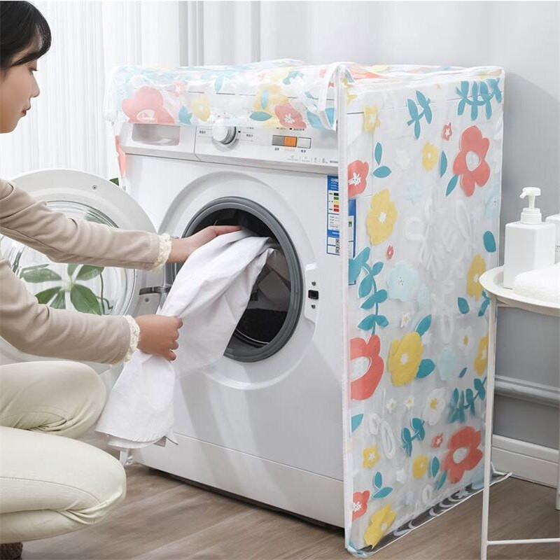 Kryt bubna práčky, priehľadná potlač, vodeodolný, umývateľný, protiprachový kryt, odvod tepla za krytom domácich potrieb