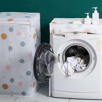 Κάλυμμα πλυντηρίου ρούχων με φερμουάρ σπιτιού Αδιάβροχο μπουφάν για τη σκόνη για τύμπανο Pulsator πλυντήριο ρούχων Cartoon Protector