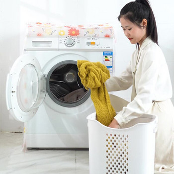Αδιάβροχο προστατευτικό κάλυμμα πλυντηρίου ρούχων Home Polyester Clamshell Roller Laundry Ασημένια επίστρωση Πύκνωση κάλυμμα προστασίας από τη σκόνη