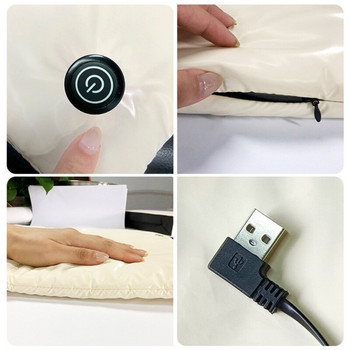 USB Ηλεκτρικός θερμαντήρας χεριών Ρυθμιζόμενος 3 επίπεδα θερμοκρασίας Τσέπες χεριών για γυναίκες Άνδρες που εργάζονται το χειμώνα Διατηρώντας ζεστό B03E