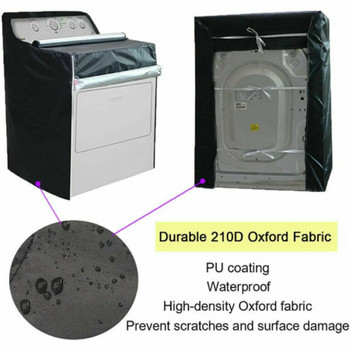 Капак на машината Сушилня за пране Защита на битовата пералня Капак на прахоустойчив водоустойчив дизайн с цип Подходящ за повечето челни товарачи