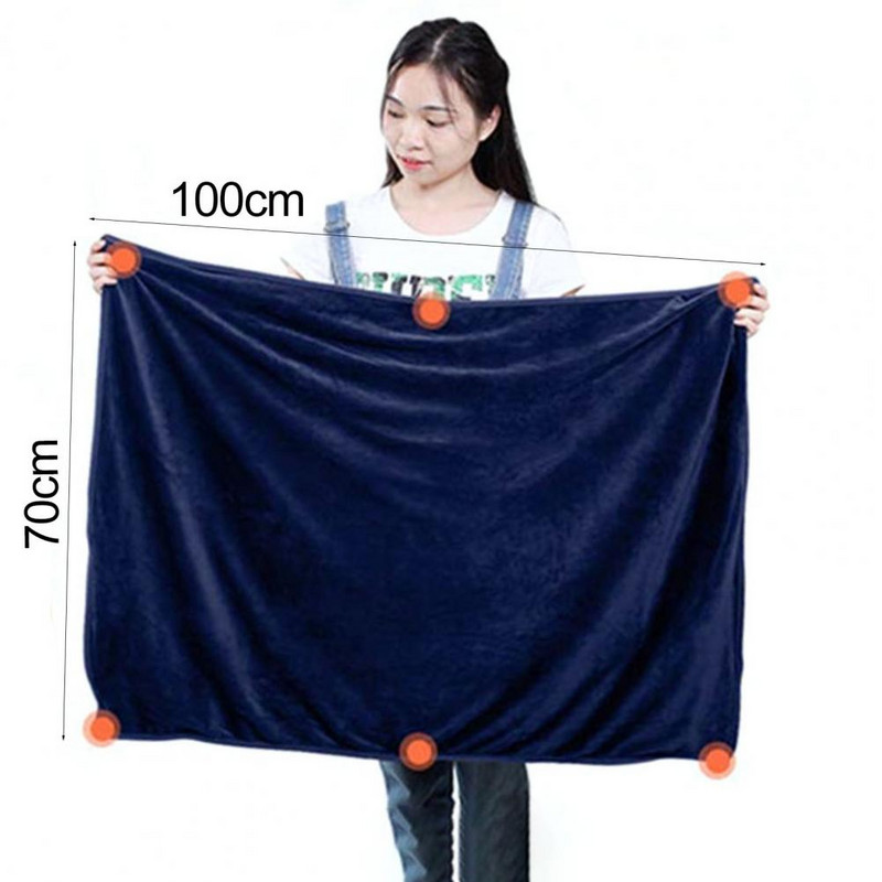 100 cm X 70 cm dizajn grijanog šala s gumbom za pranje, pravokutna USB električna grijaća deka za svakodnevnu upotrebu zimi