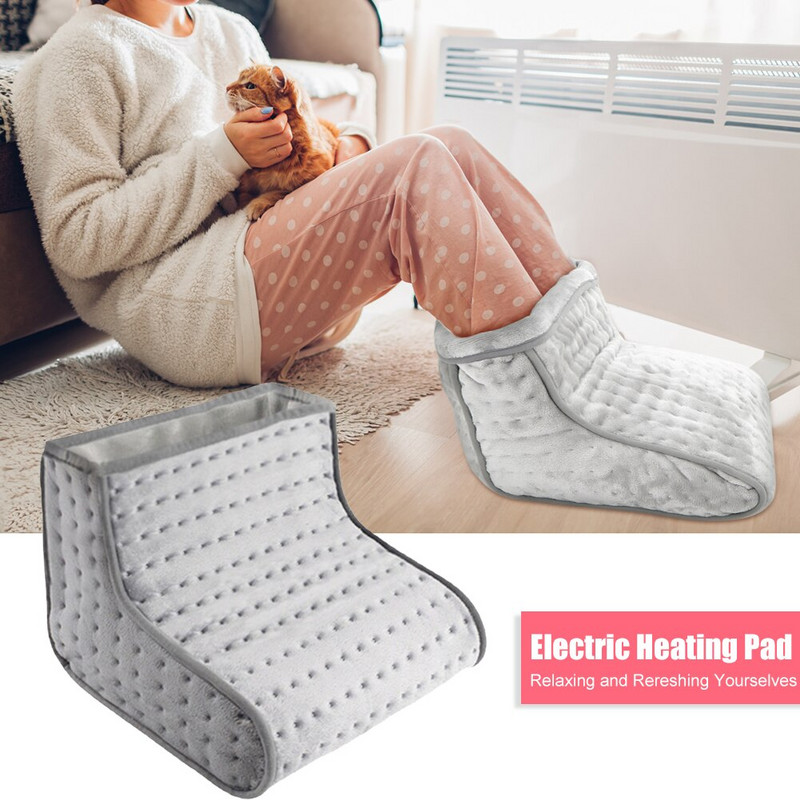 Încălzitor portabil pentru picioare, căptușeală sintetică moale, pentru încălzire pentru picioare, pentru masaj, lavabil, pentru încălzire electrică pentru picioare, ghete încălzite