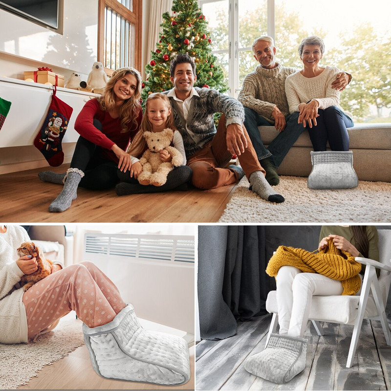 Încălzitor portabil pentru picioare, căptușeală sintetică moale, pentru încălzire pentru picioare, pentru masaj, lavabil, pentru încălzire electrică pentru picioare, ghete încălzite