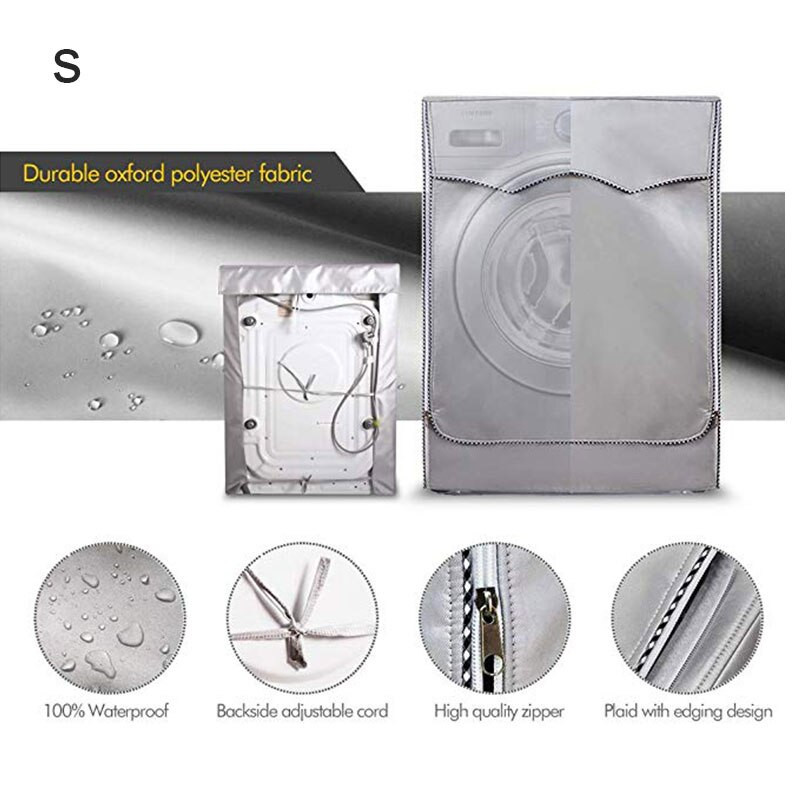 Kryt na práčku s prednými otvormi, vodotesný, prachotesný, strieborný, veľká veľkosť, SAL99