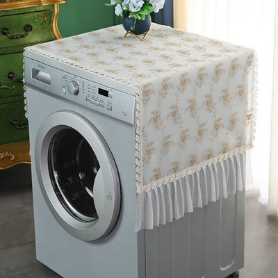 Kryty na práčku s čipkou a výšivkou, opaľovací krém, protišmykové kryty proti prachu pre automatickú práčku, ochranný kryt, dekorácia