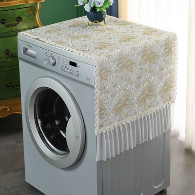 Kryty na práčku s čipkou a výšivkou, opaľovací krém, protišmykové kryty proti prachu pre automatickú práčku, ochranný kryt, dekorácia