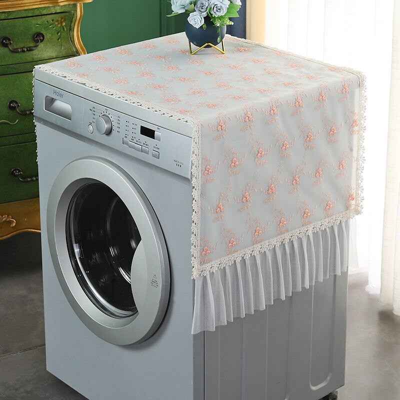 Kryty na práčku s čipkou a výšivkou, opaľovací krém, protišmykové kryty proti prachu pre automatickú práčku, ochranný kryt, dekorácia