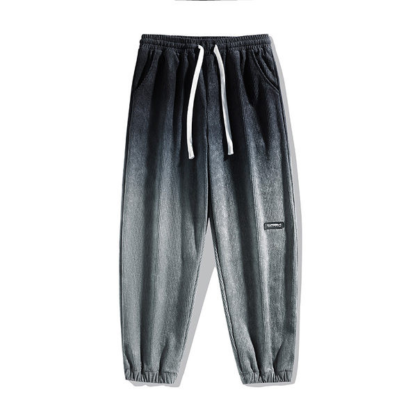 Pantaloni sport pentru bărbați cu legături cu logo și buzunar