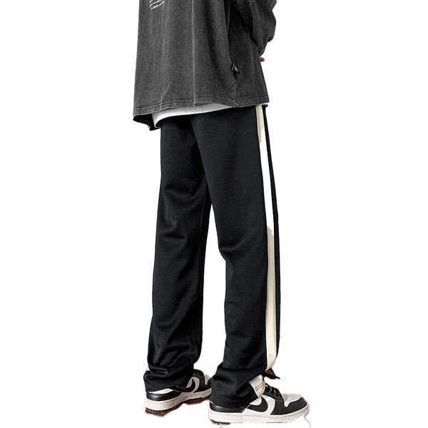 Model nou de pantaloni sport barbati cu margine - culoare neagra